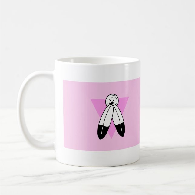 Zweigeile rosa Dreiecksflagge Kaffeetasse (Links)