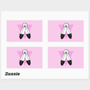 Zweigeile rosa Dreiecksflagge Rechteckiger Aufkleber