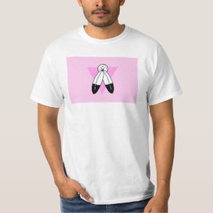 Zweigeile rosa Dreiecksflagge T-Shirt