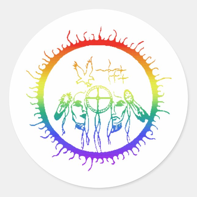 Zweigeistiger Regenbogen Runder Aufkleber (Vorderseite)