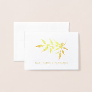 Zweigniederlassung Gold Foil Olive   Hochzeit Folienkarte