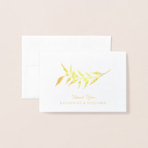 Zweigniederlassung Gold Foil Olive   Hochzeit Folienkarte