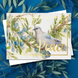 Zweigniederlassung Holiday Peace Dove Olive Folien Feiertagskarte<br><div class="desc">Zweigniederlassung Holiday Peace Dove Olive</div>