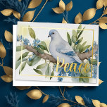 Zweigniederlassung Holiday Peace Dove Olive Folien Feiertagskarte<br><div class="desc">Zweigniederlassung Holiday Peace Dove Olive</div>