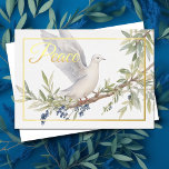 Zweigniederlassung Holiday Peace Dove Olive Folien Feiertagskarte<br><div class="desc">Zweigniederlassung Holiday Peace Dove Olive</div>