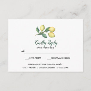 Zweigniederlassung Lemon Tree   Hochzeitsrabatt mi RSVP Karte