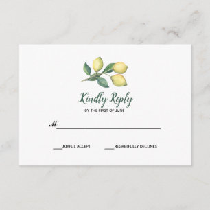 Zweigniederlassung Lemon Tree   HochzeitsrSVP RSVP Karte