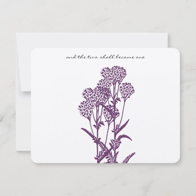 Zweigniederlassung lila Blume Hochzeit RSVP Karte (Vorderseite)
