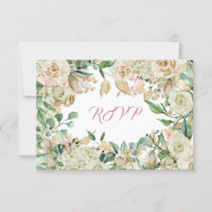Zweigniederlassung uAwg Mint Aquamarin White Roses RSVP Karte