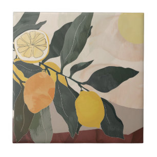 Zweigstelle Boho Lemon mit Abstraktem Obstwerk von Fliese