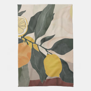 Zweigstelle Boho Lemon mit Abstraktem Obstwerk von Geschirrtuch