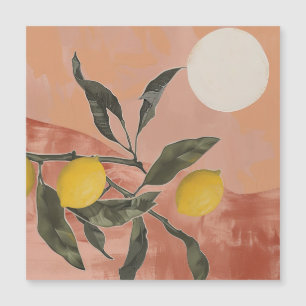 Zweigstelle Boho Lemon mit Sun Minimalistisch Abst Magnetkarte