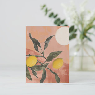 Zweigstelle Boho Lemon mit Sun Minimalistisch Abst Postkarte