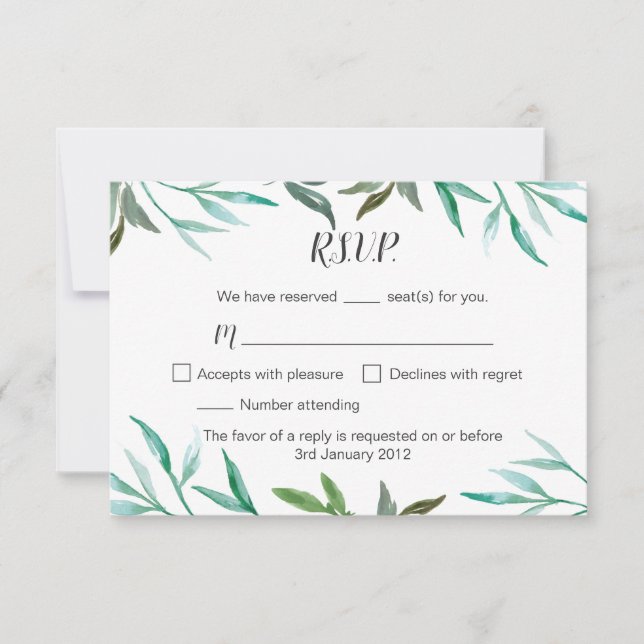 Zweigstelle Boho Wedding RSVP-Karte RSVP Karte (Vorderseite)