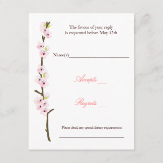 Zweigstelle Cherry Blossom (weiß) RSVP Karte
