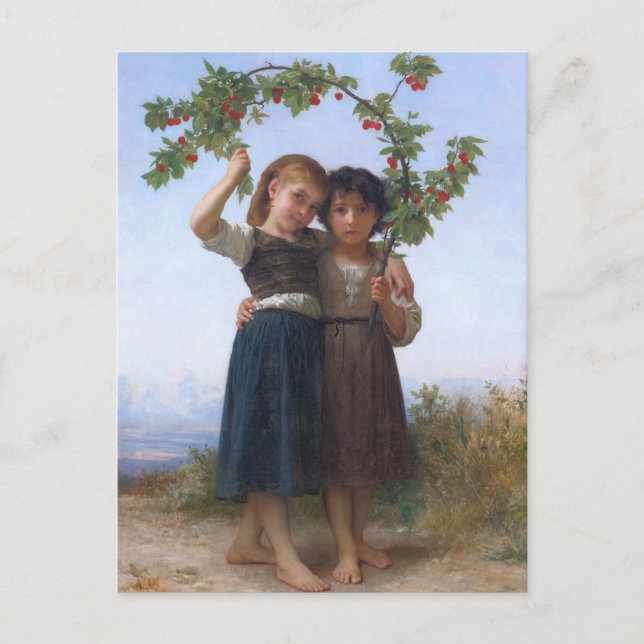 Zweigstelle Cherry von Bouguereau Postkarte (Vorderseite)