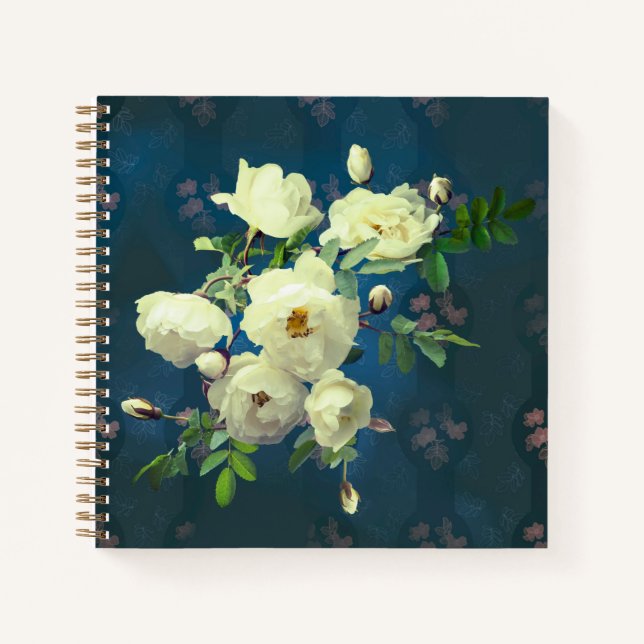 Zweigstelle des White Roses Notebook Notizbuch (Vorderseite)