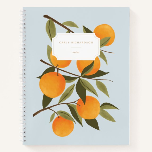 Zweigstelle Elegant Citrus Orange Notizbuch (Vorderseite)