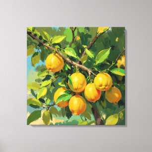 Zweigstelle Lemon Tree mit hellgelben Früchten Leinwanddruck