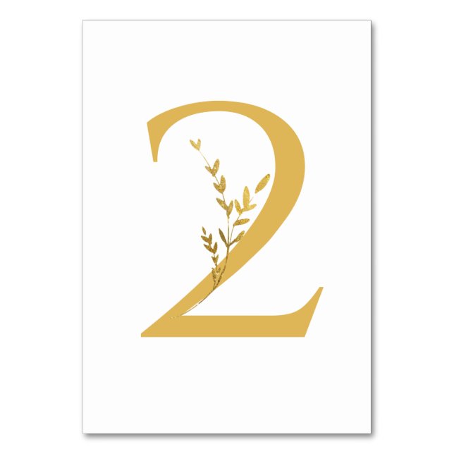 Zweigstelle Minimalistisch White and Gold Moderne  Tischnummer (Vorderseite)