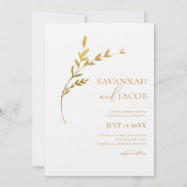 Zweigstelle Minimalistische Blätter zur Hochzeit v Einladung