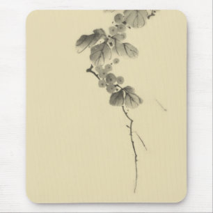 Zweigstelle mit Blätter & Berries Hokusai Fine Art Mousepad
