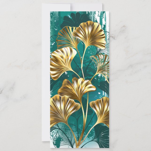 Zweigstelle mit goldenen Blätter Ginko Biloba Ankündigung (Vorderseite)
