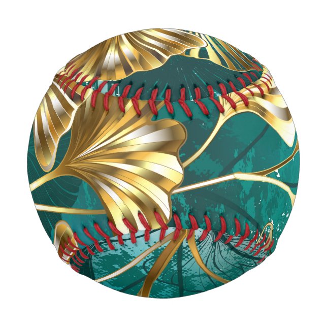 Zweigstelle mit goldenen Blätter Ginko Biloba Baseball (Vorderseite)