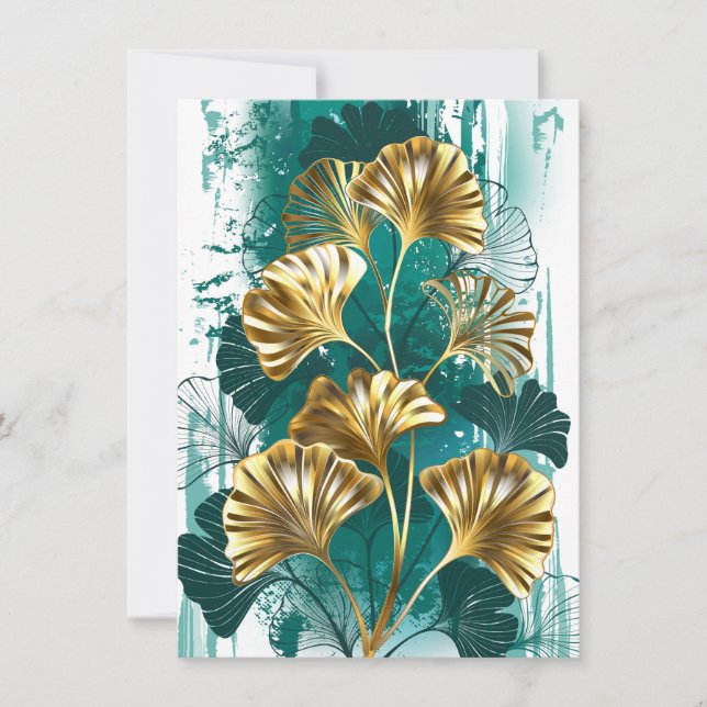 Zweigstelle mit goldenen Blätter Ginko Biloba Dankeskarte (Vorderseite)