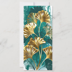 Zweigstelle mit goldenen Blätter Ginko Biloba Karte