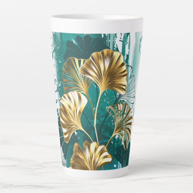 Zweigstelle mit goldenen Blätter Ginko Biloba Milchtasse (Vorderseite)