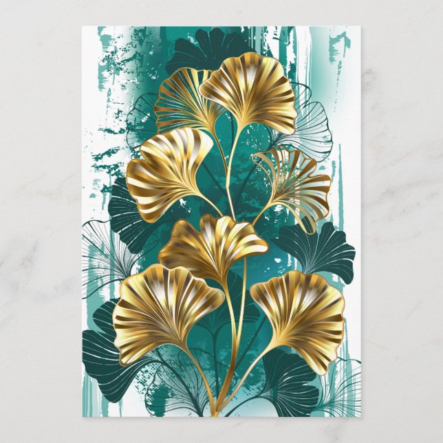 Zweigstelle mit goldenen Blätter Ginko Biloba Programm (Vorderseite)