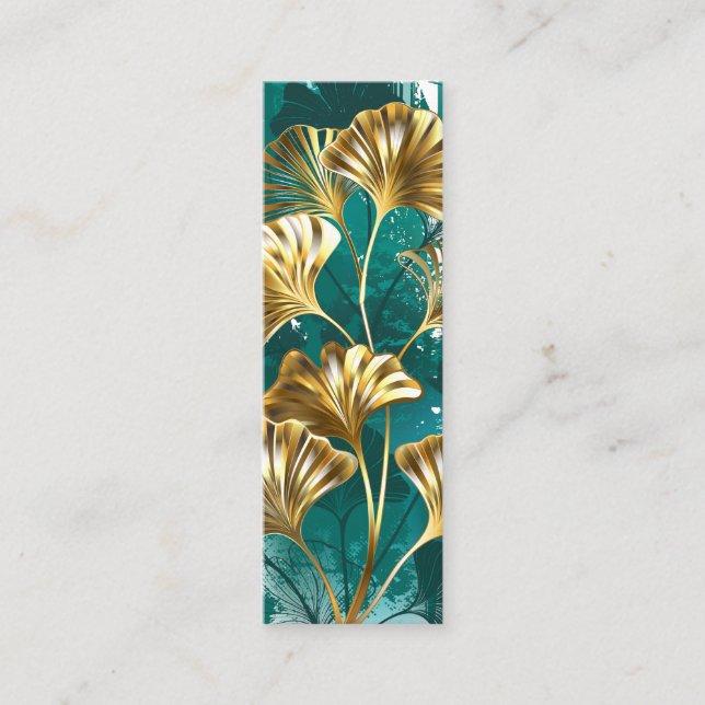 Zweigstelle mit goldenen Blätter Ginko Biloba Telefonnummerkarte (Vorderseite)