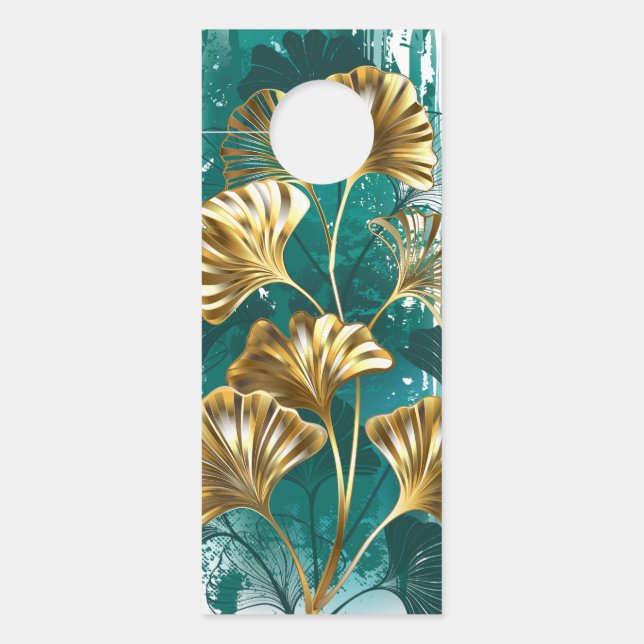 Zweigstelle mit goldenen Blätter Ginko Biloba Türanhänger (Vorderseite)