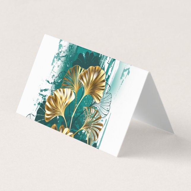 Zweigstelle mit goldenen Blätter Ginko Biloba Visitenkarten (Vorderseite)