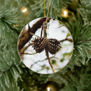 Zweigstelle mit Pinecones Keramik Ornament