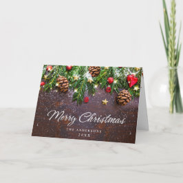 Zweigstelle Pine Cones Rustikaler Weihnachtsurlaub Karte