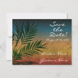 Zweigstelle Sunset Palm Tree Save the Date Einladung