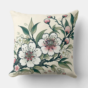 Zweigstelle Vintag Cherry Blossom Kissen