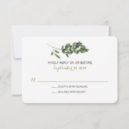 Zweigstelle Wasserfarben | HochzeitsrSVP RSVP Karte