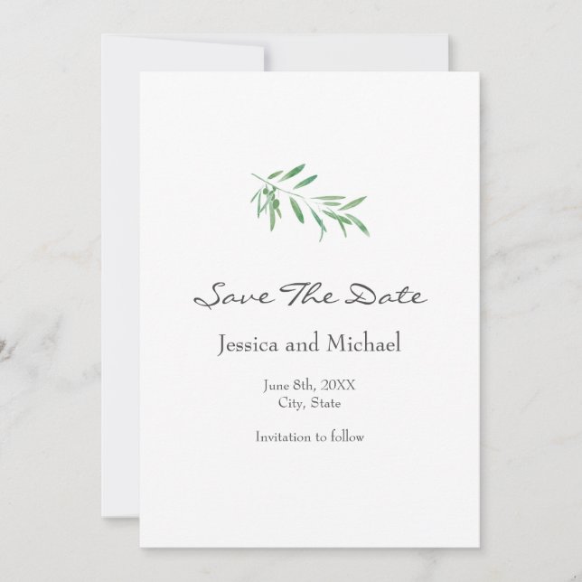 Zweigstelle Wasserfarben Save The Date (Vorderseite)