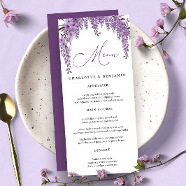 Zweigstelle Wisteria Blumengarten Hochzeit Menükarte