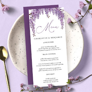 Zweigstelle Wisteria Blumengarten Hochzeit Menükarte