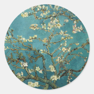 Zweigstellen mit Almond Blossom von Vincent Van Go Runder Aufkleber