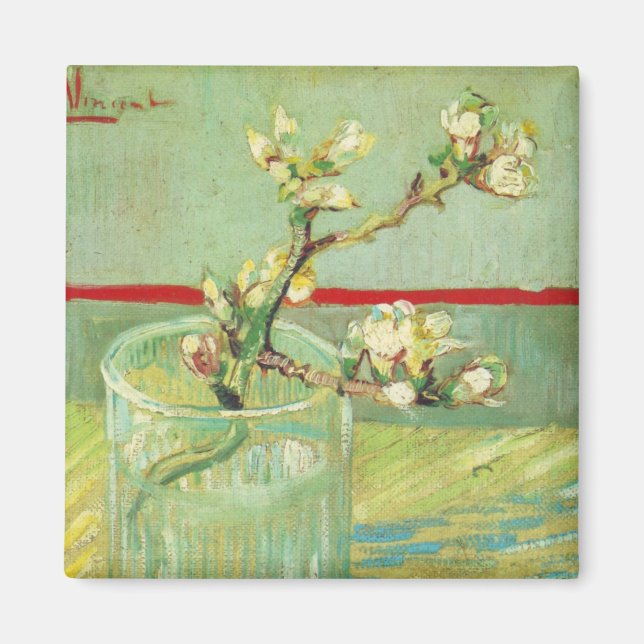 Zweigstellen von Almond Blossom im Glass Van Gogh Magnet (Vorne)