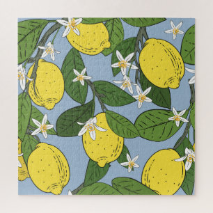 Zweigstellen von Lemon: Blaue Vintage Illustration