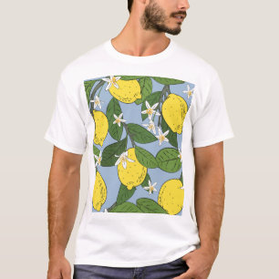 Zweigstellen von Lemon: Blaue Vintage Illustration T-Shirt