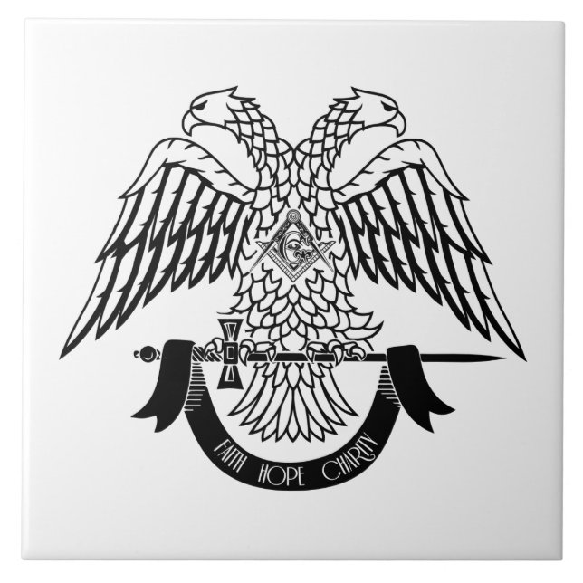 Zweikopfadler als asonisches Symbol Fliese (Vorderseite)
