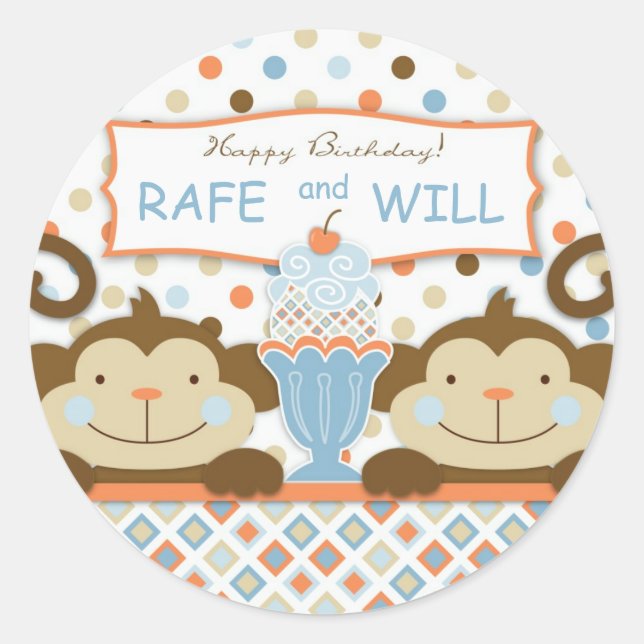 Zweimal der Spaß-BOYS-Aufkleber Runder Aufkleber (Vorderseite)