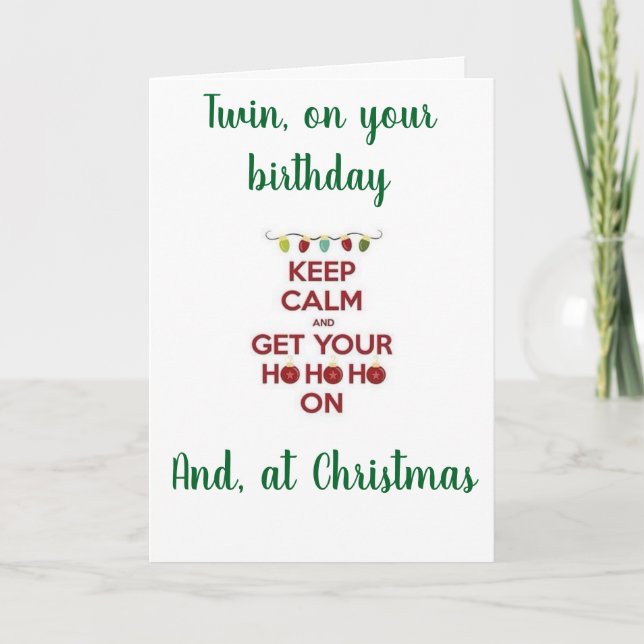 ***ZWEIMAL GEBURTSTAG** ***CHRISTMAS*** FEIERTAGSKARTE (Vorderseite)